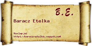 Baracz Etelka névjegykártya